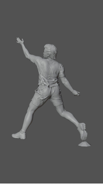 the 3D body floating in a flat grey void