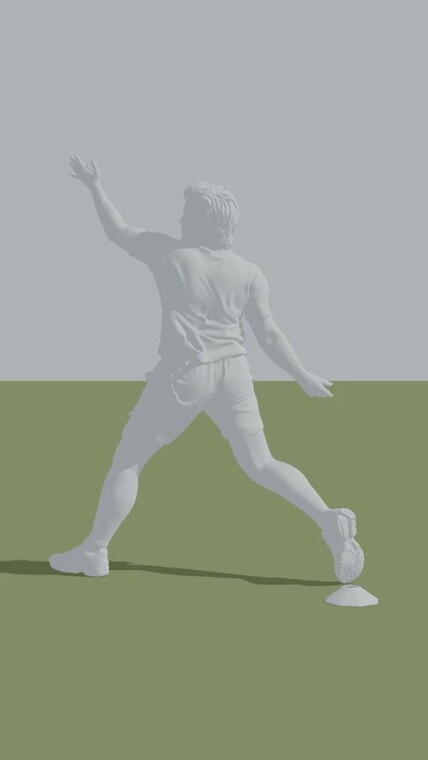 the grey clay camera move rendered in Blender